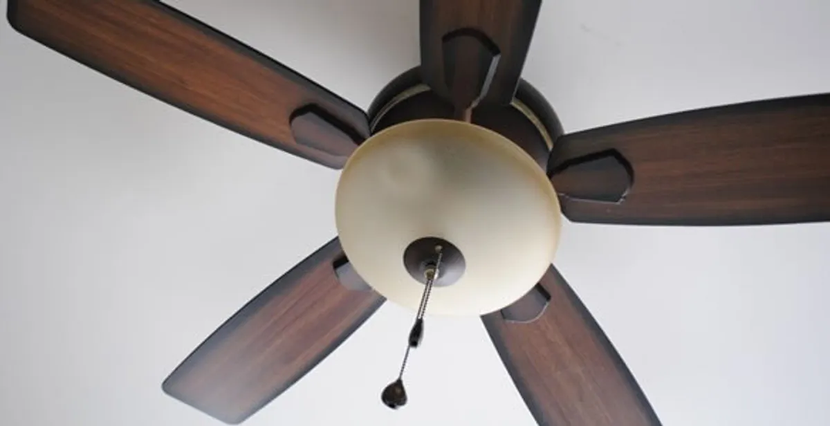 Fully installed ceiling fan with balanced blades and light fixture in Nashville, TN
