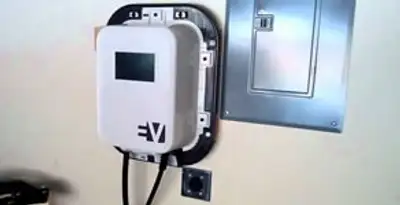 Electric car charger installation with wall-mounted EV charging station in Nashville, TN