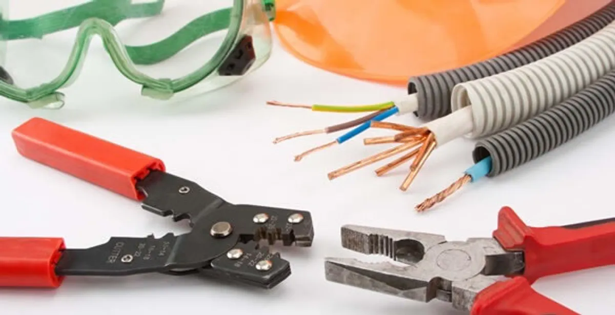Electrical wiring repair with professional tools and safety equipment in Hendersonville, TN