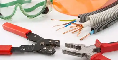Electrical wiring repair with professional tools and safety equipment in Madison, TN