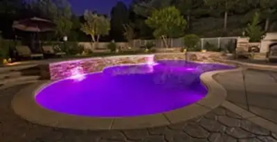 pool light installation and repair services illuminating a residential swimming pool in Nashville, TN