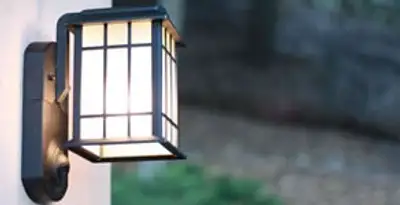 security light installation services with professionally mounted exterior wall light in Nashville, TN